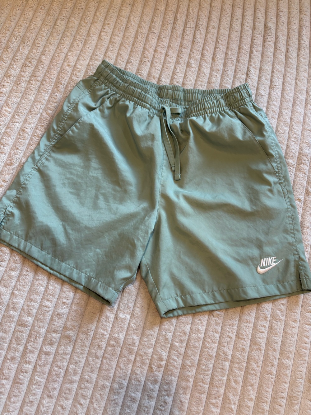 Nike Sage Green Athletic Shorts with Drawstring